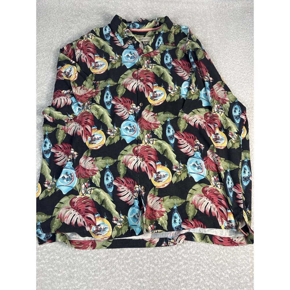 Men's‎ Tommy Bahama With Bells On 100% Silk Camp Shirt Hawaiian Sz 3XB